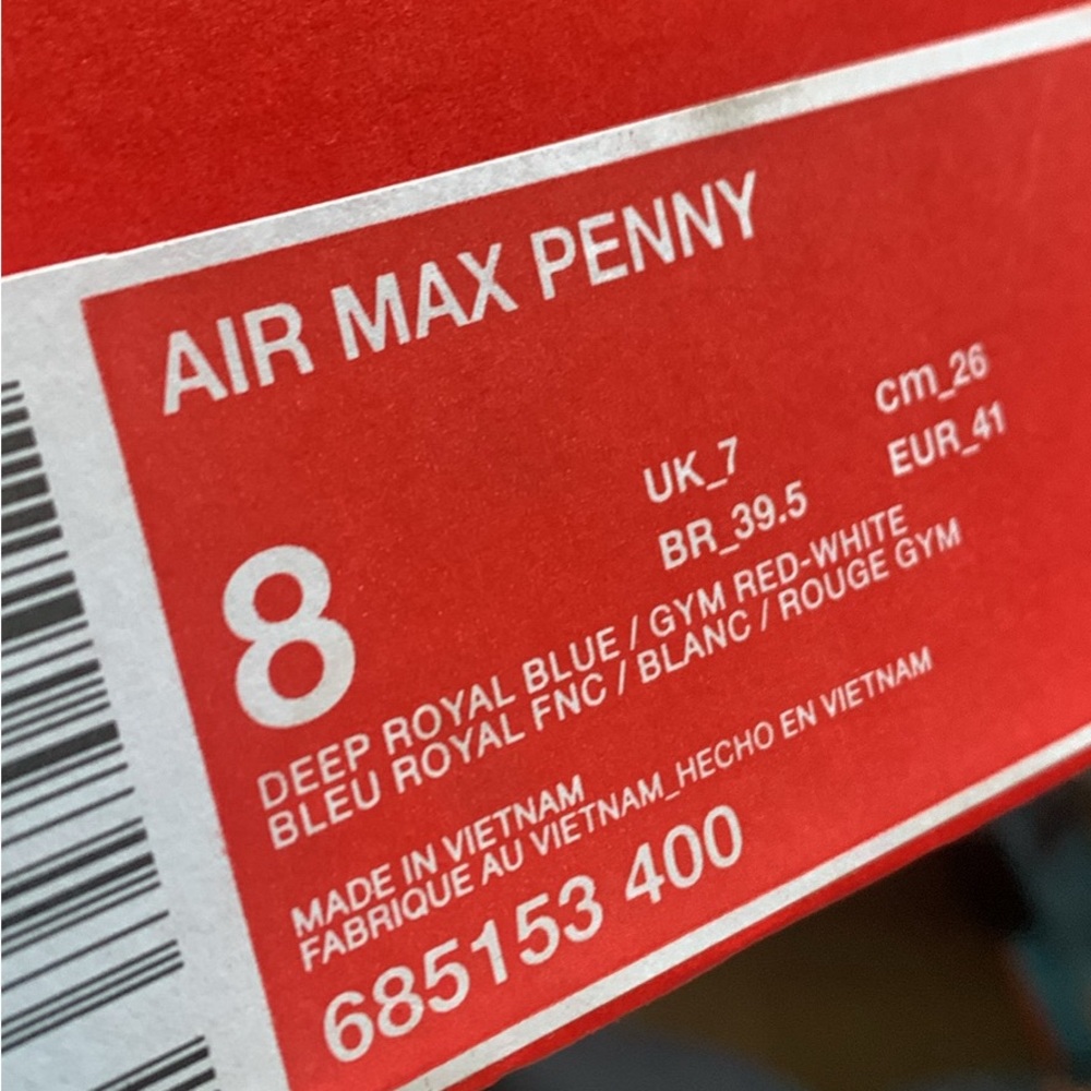 Nike Max Penny size 8 like new